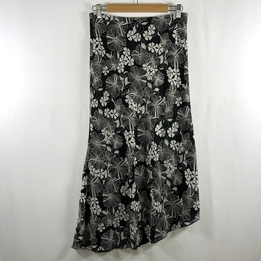 VTG The Limited Y2K Floral Asymmetrical Chiffon Maxi Skirt Sz S Fairy Grunge New